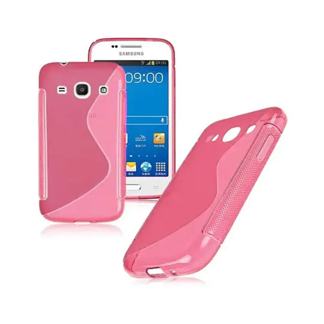 Θήκη Σιλικόνης S-Line Case Για Samsung Galaxy Core Plus Ροζ Διάφανη 2