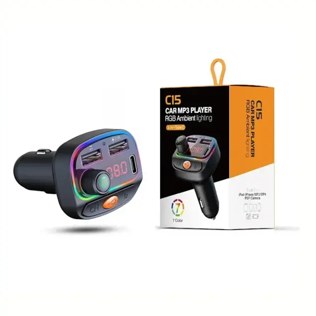 Πομπός αυτοκινήτου φορτιστής - FM Transmitter car MP3 player C15 RGB