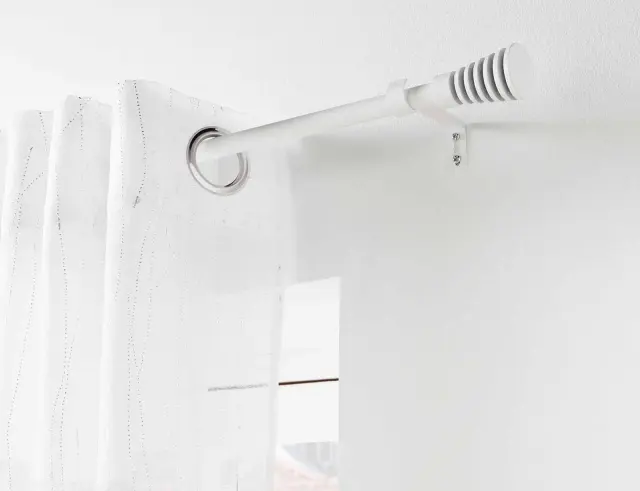 Μονό Κουρτινόξυλο Sablis Douceur d'intérieur με διάμετρο 19mm και επέκταση 120 - 210cm - White 1900542