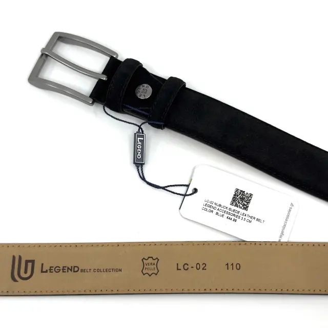 Μαύρη Δερμάτινη Ζώνη Nubuck Suede 3,5 cm 3