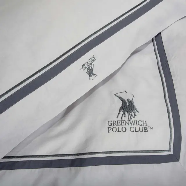 Σετ Παπλωματοθήκη 220Χ240 Υπέρδιπλη Classic Greenwich Polo Club 2175 Γκρι 100% βαμβακερό 3