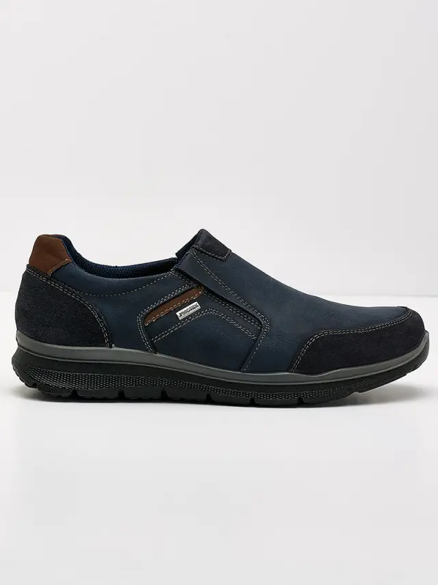 Imac Μοκασίνια-Loafers Ανδρικό Δέρμα Suede/Δέρμα Nubuck Μπλέ IMA/253138 NOTTE/COGNAC 2