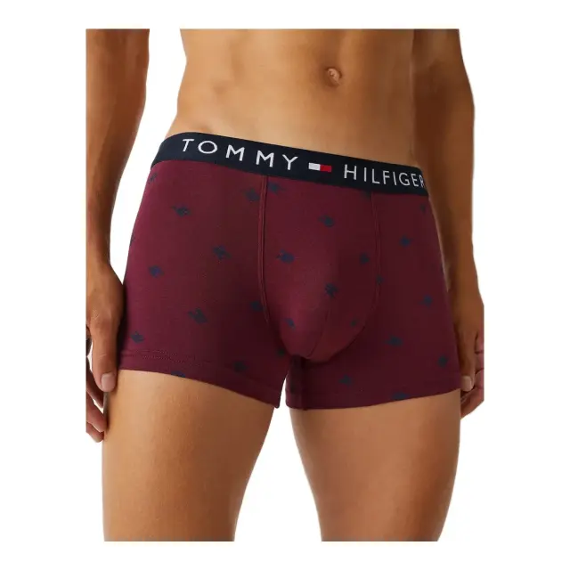 Tommy Hilfiger Ανδρικό Boxer TH Monogram Jersey Trunk, Χρώμα Cmd Small Deep Rouge - S 2
