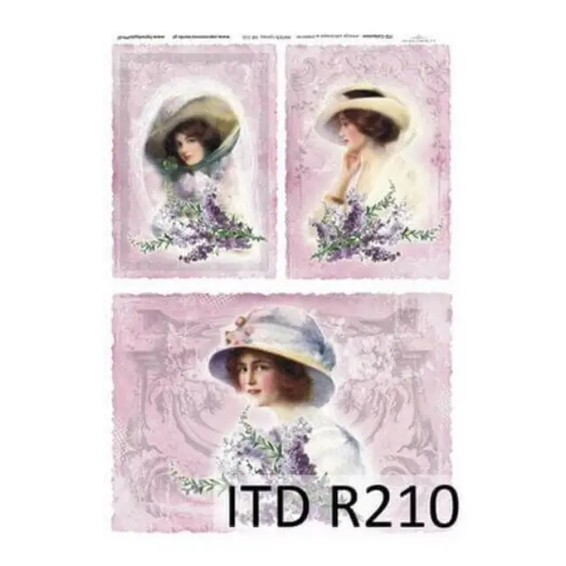 Ριζόχαρτο ITD, 21x29cm, Κυρίες σε μωβ φόντο, R210