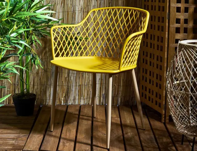 Καρέκλα κήπου Malaga Home Deco Factory με διαστάσεις 54.1x62.2x80cm - Yellow HDO2240B