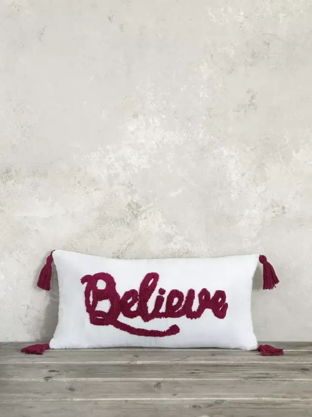 Διακοσμητικό Μαξιλάρι 30X60 Με Γέμιση Nima Believe 100% βαμβακερό