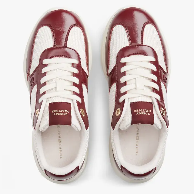 Γυναικεία Δερμάτινα Sneakers Tommy Hilfiger FW0FW09413-GNE Velvet Maroon Μπορντό - 36 3