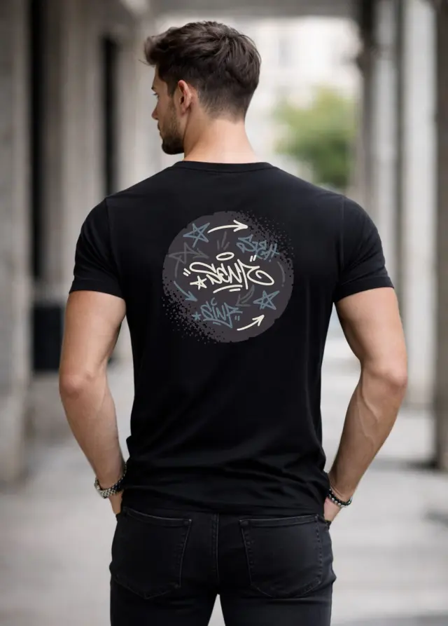 T-shirt Noshame® Μαύρο με τύπωμα Sens - 152633 - XXL