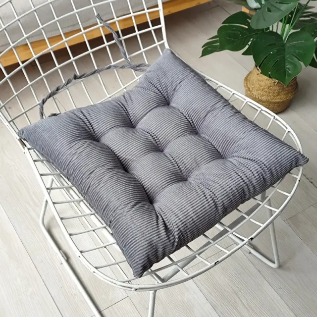 Μαξιλάρι Καρέκλας 40x40 Melinen Cord Dark Grey 100% Πολυέστερ