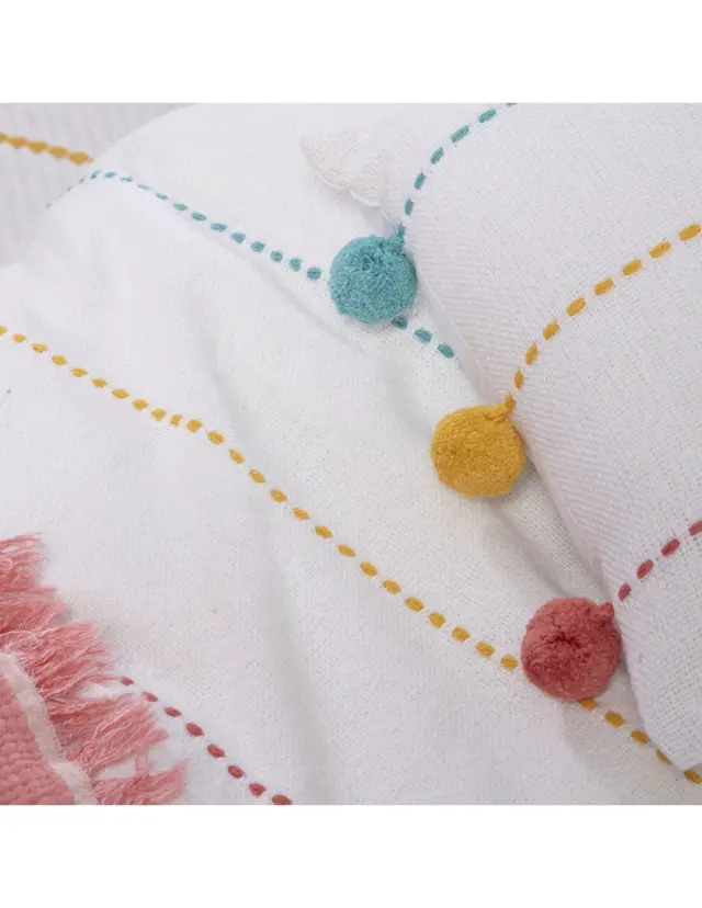 Nef-Nef Homeware Παιδικό Διακοσμητικό Μαξιλάρι Life Line 35x35 Coral/Yellow 2