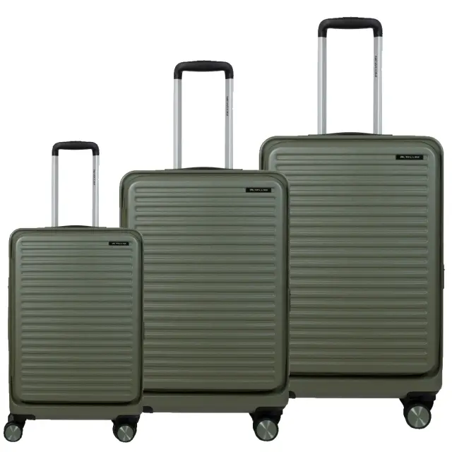 Σετ 3 βαλίτσες Newcom ABS+PC σετ 3 τεμαχίων N1605 green - Large, Medium, Small