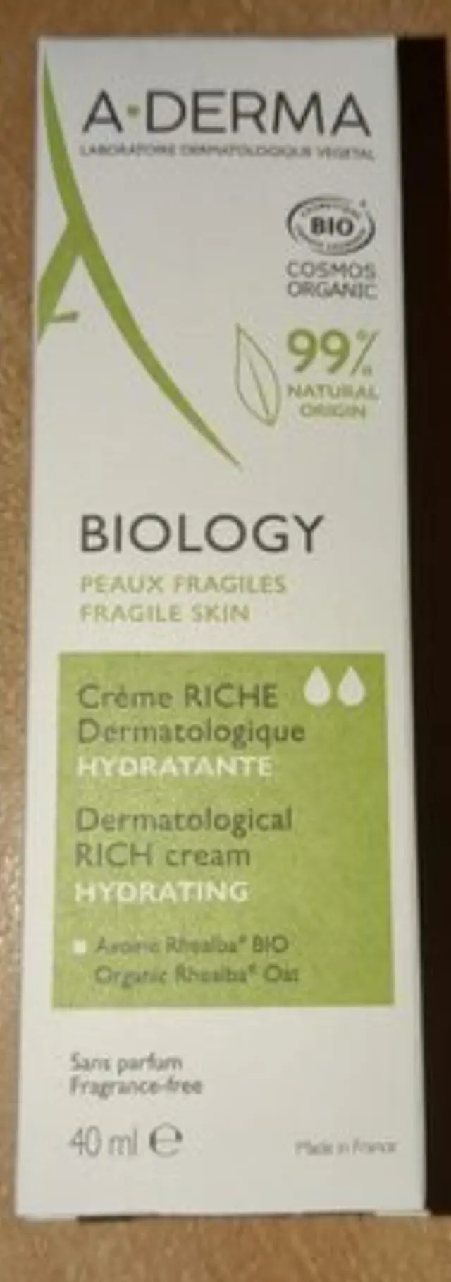 A-Derma Biology Dermatological Rich Cream Hydrating Ενυδατική Κρέμα με Πλούσια Υφή, 40ml