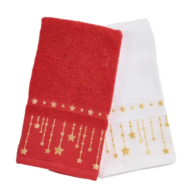Πετσέτες Κουζίνας Σετ 2Τεμ 30x50 Christmas Das Home 0907 Red-White 100% βαμβακερό
