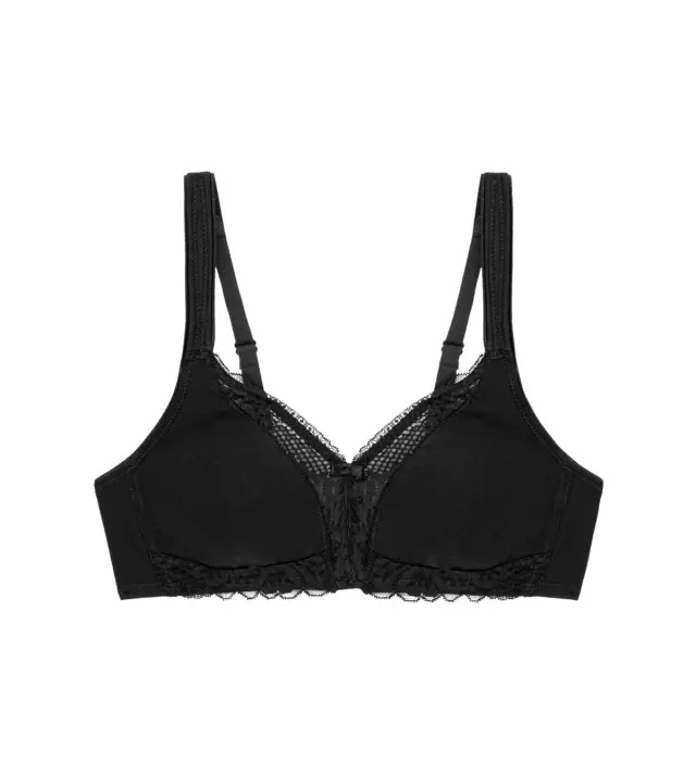Triumph Σουτιέν Χωρίς Μπανέλα Modern Lace+Cotton N Μαύρο 2