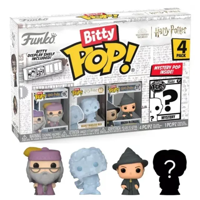 Φιγούρες Funko Bitty POP! Harry Potter - Albus Dumbledore, Nearly Headless Nick, Minerva McGonagall & Chase Mystery 4-Pack Φιγούρες