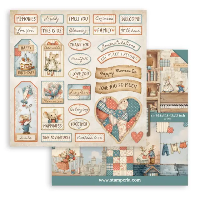 Χαρτιά scrapbooking 10τεμ, 30.5×30.5cm Stamperia, Family 3