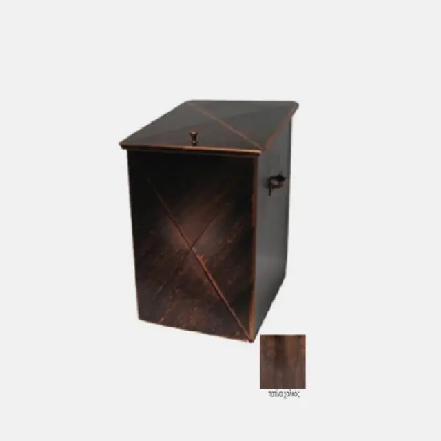 Μεταλλικό Κουτί Αποθήκευσης Ξύλων 32X50X40cm Πατίνα-Χαλκός / 101PC 2