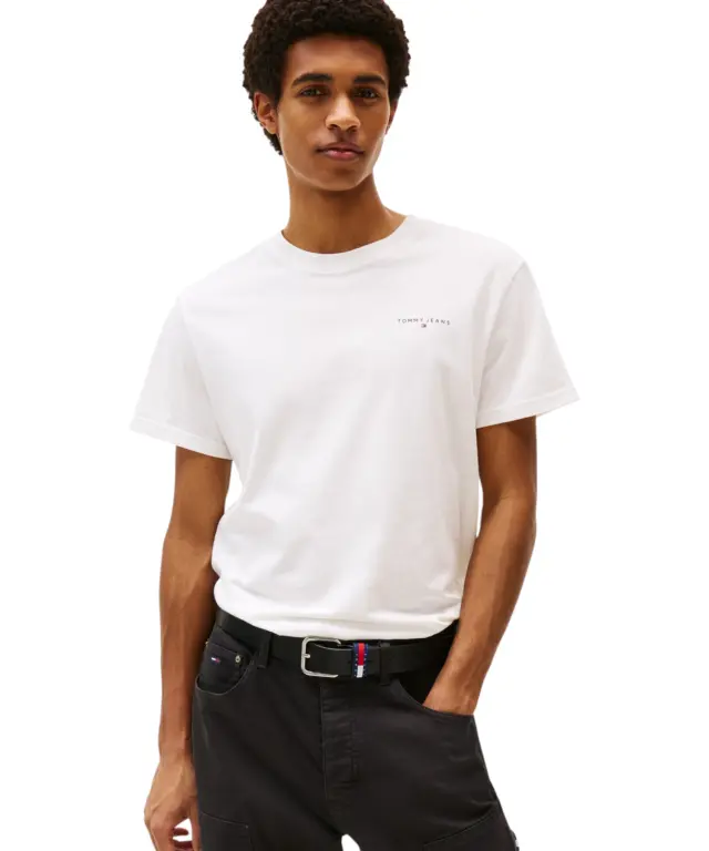 Tommy Hilfiger - Ανδρικό T-shirt Linear Chest Slim Fit DM0DM21780-YBL Εκρού