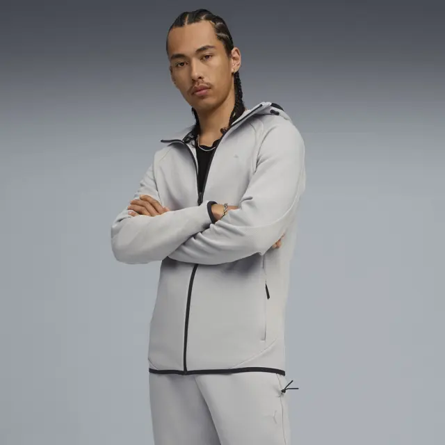 Puma Evostripe Full Zip Hoodie (688231-63) - Γκρί