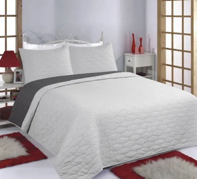 ΚΟΥΒΕΡΛΙ σετ (220cm x 240cm + 2 x 50cm x 70cm) RUBY grey/anthracite - -