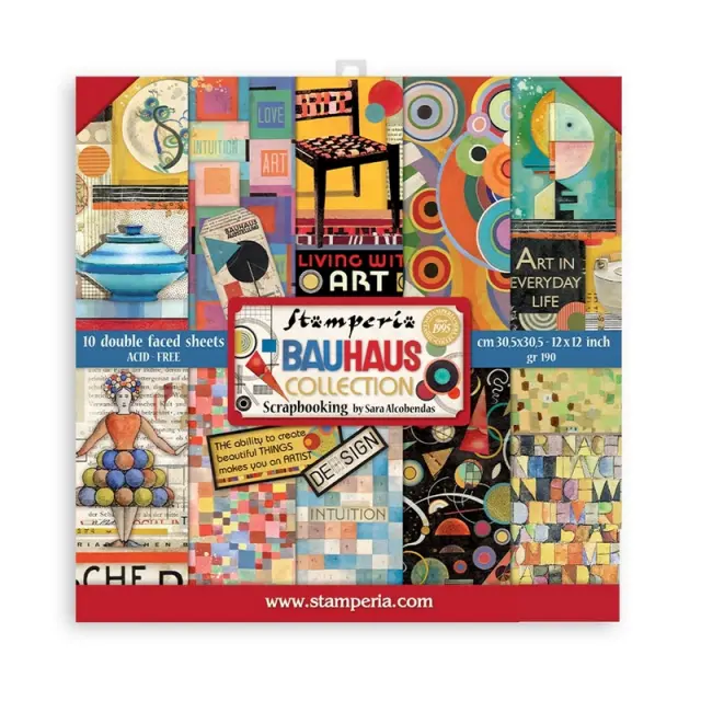 Χαρτιά scrapbooking Stamperia 10τεμ, 30.5x30.5cm, Bauhaus