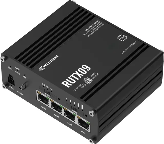 Teltonika RUTX09 Industrial LTE Router, GPS, eSIM