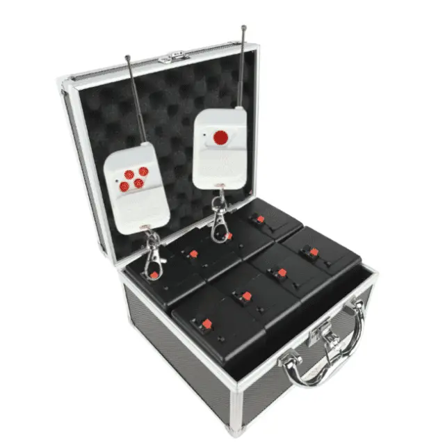 SUPRIMO SL8 wireless system for remote firing of spark fountains 8 receivers case 2 remotes