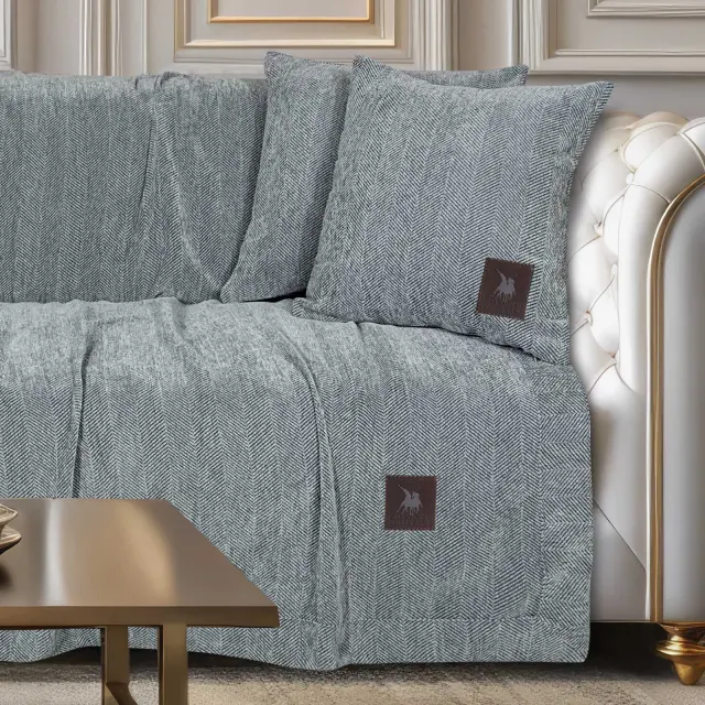 Ριχτάρι Τριθέσιο 180x300 Essential Greenwich Polo Club 3947 Grey 90% Σενίλ-10% Πολυέστερ 2