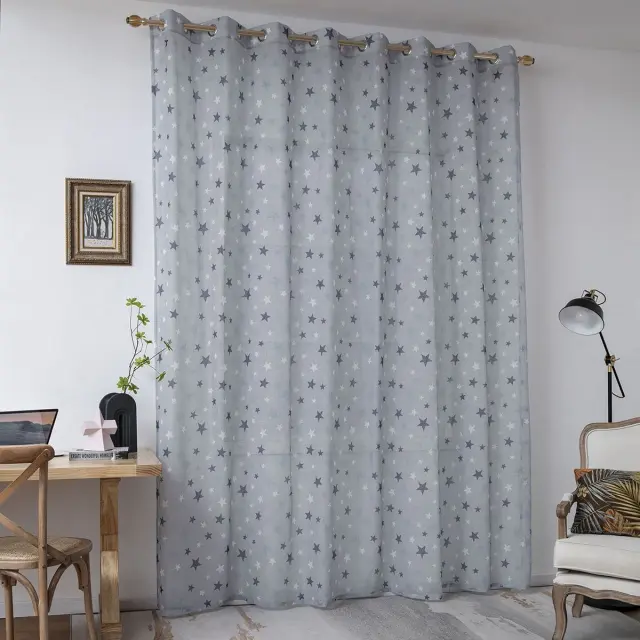 Κουρτίνα Με 16 Κρίκους 280x280 Γάζα Beauty Home 6121 Σιέλ 100% Πολυέστερ 2