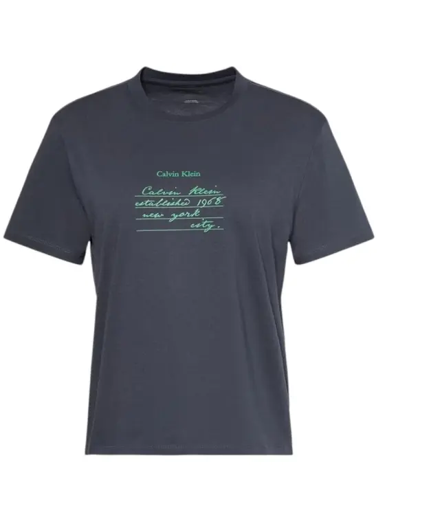 Calvin Klein - Γυναικείο T-Shirt SS Classic Handwriting Logo Tee LV047G800G-4XN Γκρι