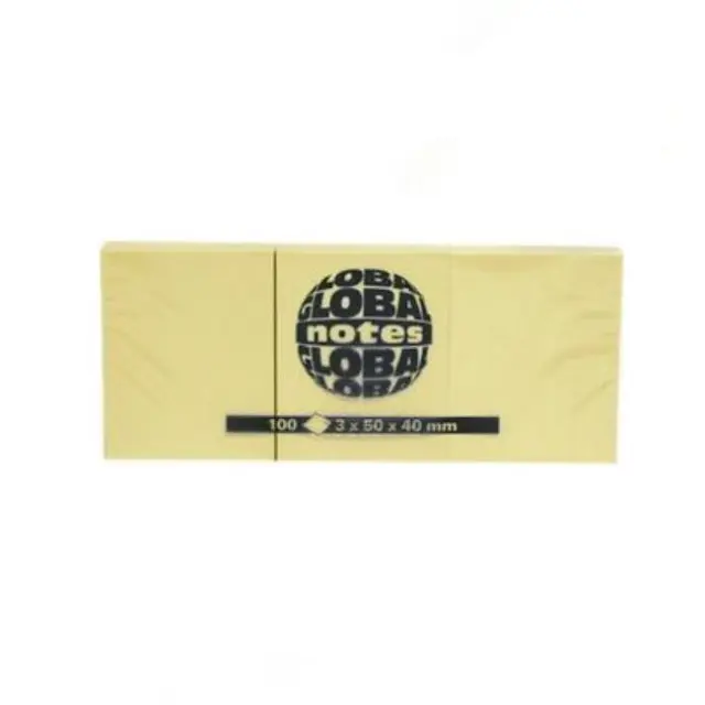 Global Notes Αυτοκόλλητα Χαρτάκια Σημειώσεων 50x40mm Κίτρινο 100φ/3τμχ (000058904)