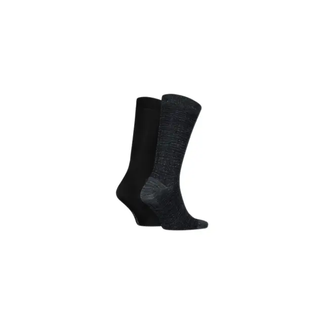 Calvin Klein Ανδρικές Κάλτσες Melange Grid - 2 Ζεύγη, Χρώμα Μαύρο - ONESIZE 2
