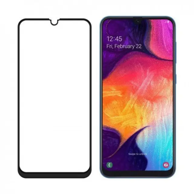 Αντιχαρακτικό Γυαλί 9H Full Glue Full Face για Samsung Galaxy A40- Μαύρο