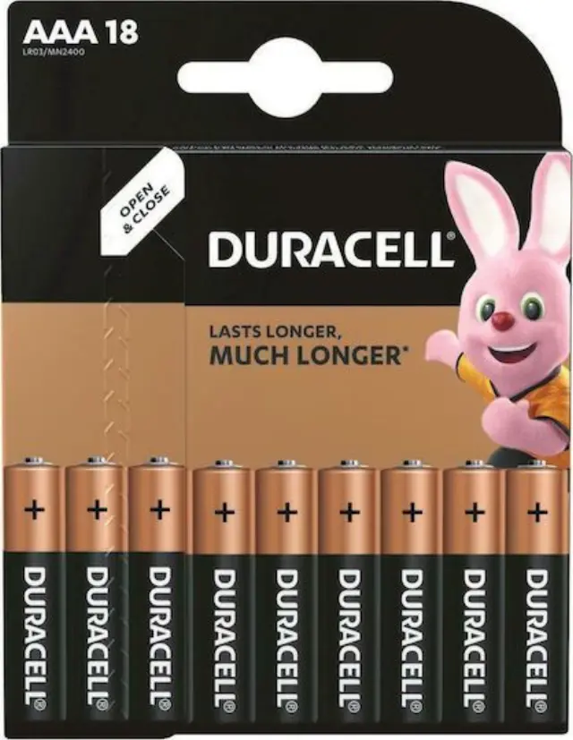 Duracell Αλκαλικές Μπαταρίες AAA 1.5V 18τμχ (DCAAALR03)(DURDCAAALR03)