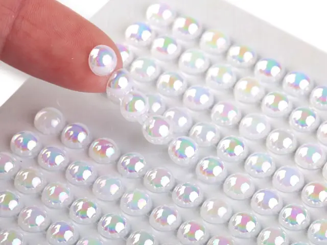 Πέρλες αυτοκόλλητες perle λευκό Ø6mm ,260 τεμ. 2