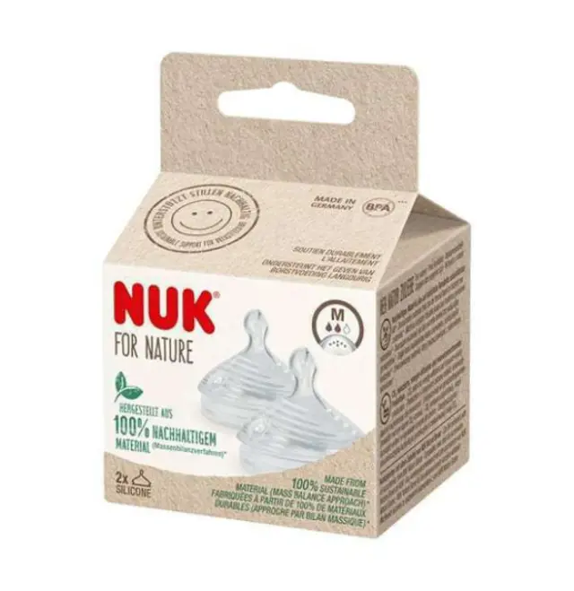 Nuk Nature Sense Θηλή Σιλικόνης Medium Μεσαίας Ροης Με 6 Οπές 2τμχ 3