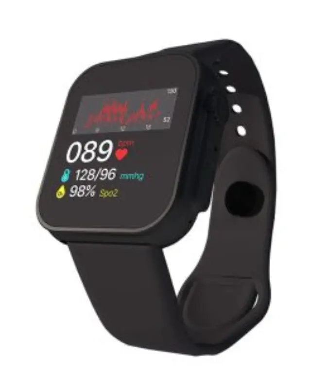 Smartwatch με Παλμογράφο και Ένδειξη Μηνυμάτων με Bluetooth Μαύρο
