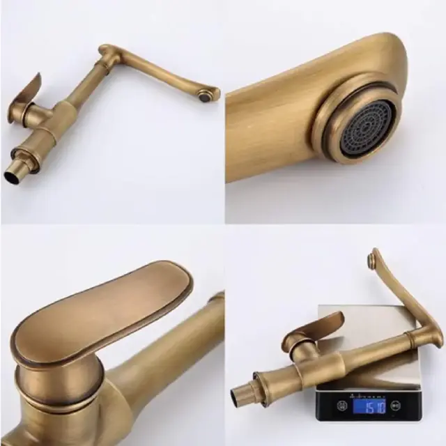 Antique Brass Μπαταρία Κουζίνας Πάγκου Μπρονζέ 3