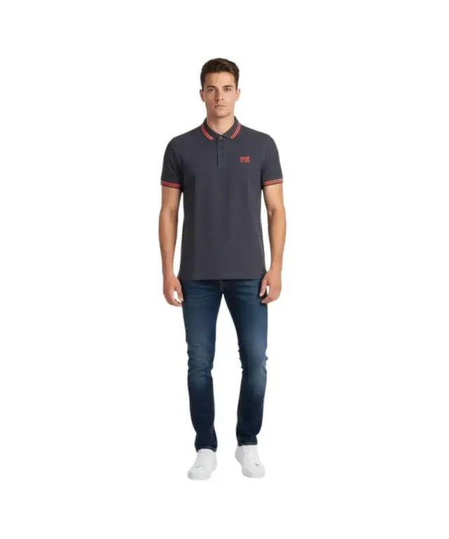 Cavalli Class - Ανδρική Μπλούζα Κοντομάνικη Polo Πικέ QXT64YKB002-04926 Μπλε