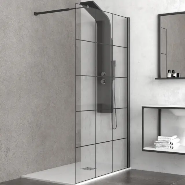 Σταθερό κρύσταλλο frame FREE Black KARAG 40x200cm