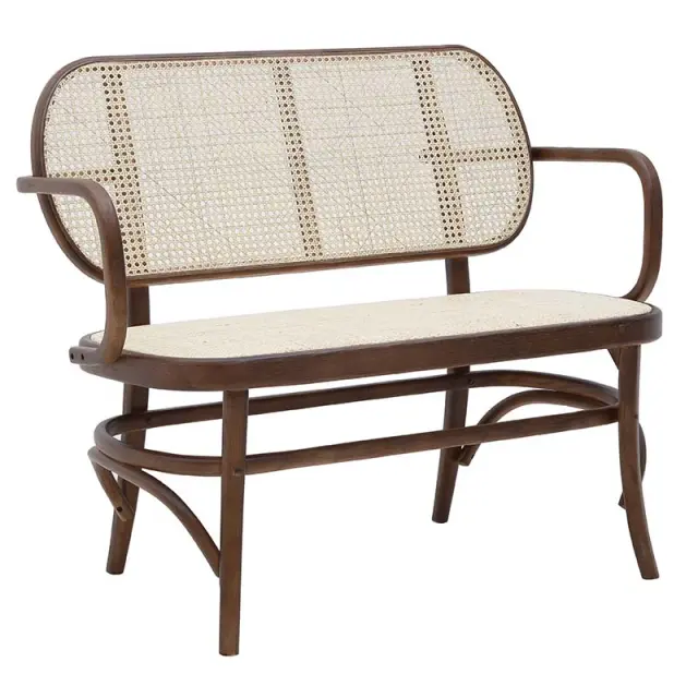 Παγκάκι Καφέ/Εκρού Rattan 118x52x88/46cm 3-50-597-0065