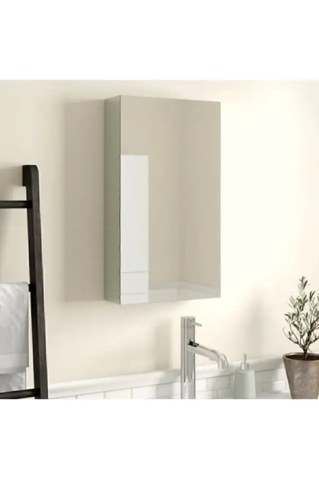 Stewehome Ντουλάπι Μπάνιου με Καθρέφτη Λευκό 40x15x60 cm