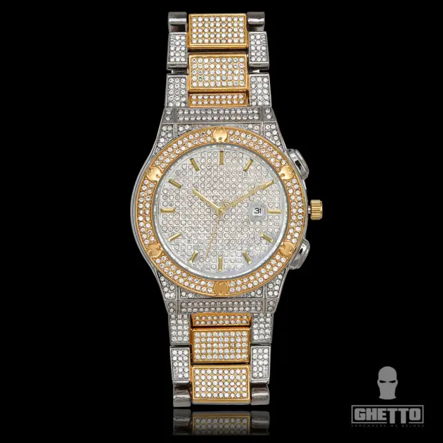 Ghetto Trend Watch Full Iced Round Shape Bling Bling