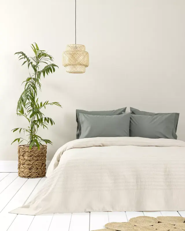 Κουβέρτα 160x240 Μονή 200gsm Πικέ Nima Dune 100% βαμβακερό- Sand Beige