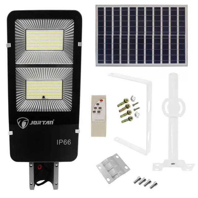 Led Αδιάβροχο Ηλιακό Φωτιστικό Δρόμου 200W 24000LM με Βάση Στήριξης και Τηλεχειριστήριο Jortan JT-YS-200W