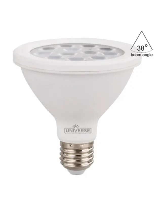 ΛΑΜΠΑ LED SMD PAR30 12W E27 3000K 220-240V 1050lm 38° IP65 UNIVERSE