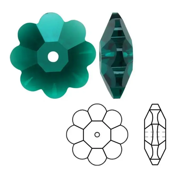 Swarovski Ραφτά 3700 Marguerite Lochrose Emerald 10mm - 5τεμ
