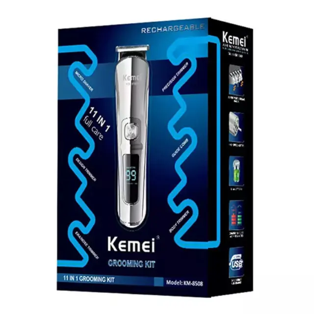 Kemei Σετ Επαναφορτιζόμενης Κουρευτικής Μηχανής Μαύρο KM-8508 3
