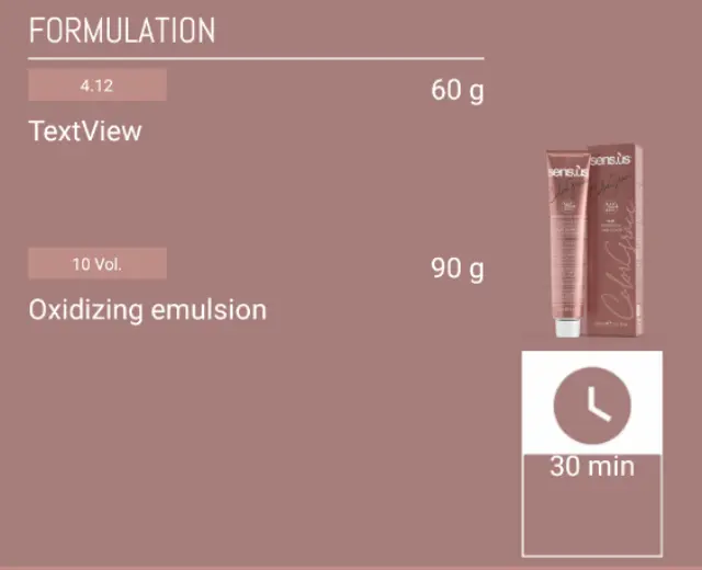 Sensus Color Grace M3K 4.12 Ash Brown Chestnut 100ml - (μόνιμη βαφή καστανό σαντρέ) 3