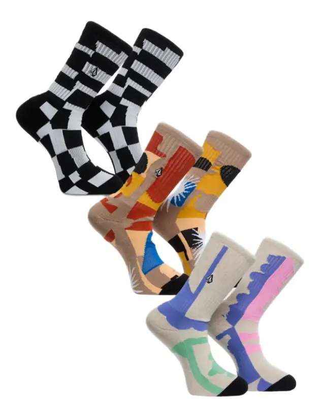 Volcom Carrau Print Mixer Socks (3 pack) ανδρικές κάλτσες D6332601-1 - OS 2